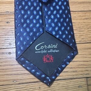 Sevenfold Blue Patterned Men's Silk Tie